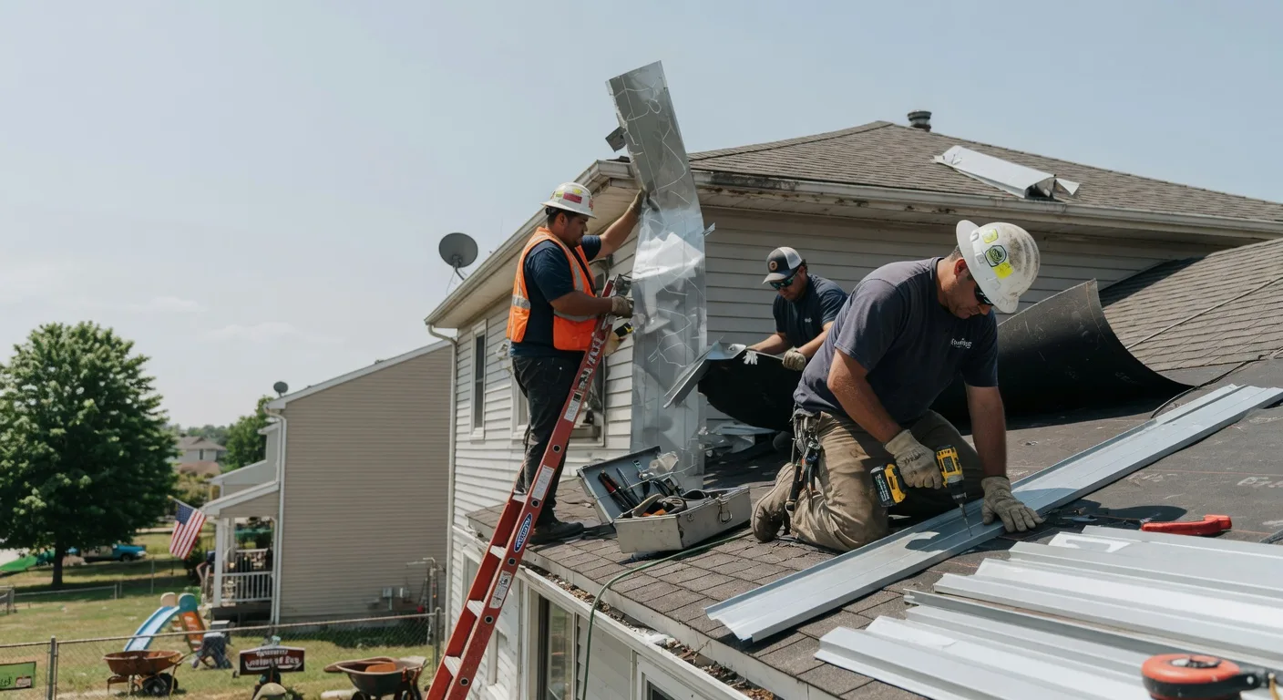 Storm Damage Metal Roof Repair in Crum Lynne, PA